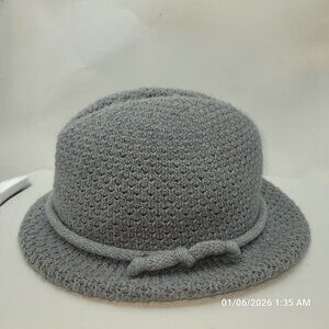 Vintage Amalgamated Glove Workers of America Knit Bowler Hat Fedora Women's Gray